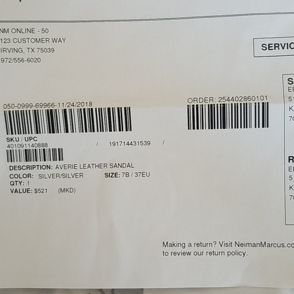 Jimmy Choo averie leather sandals 7b silver - Picture 4 of 4